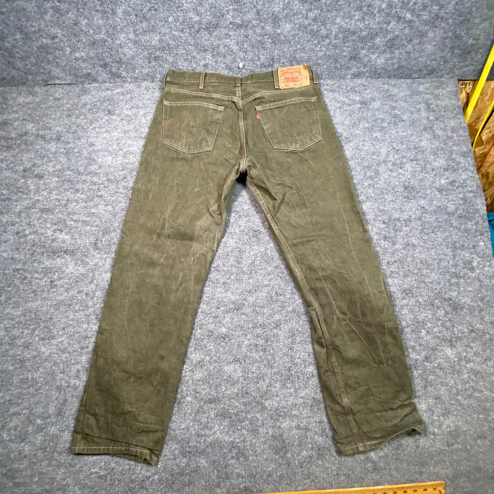 Levis 501 Original Straight Leg Button Fly Olive Green Jeans Mens 40x34 (38x31)